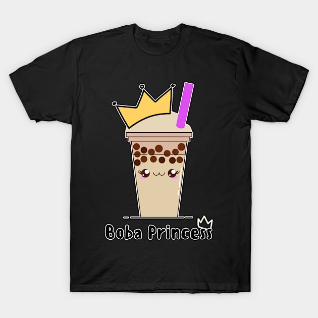 Boba Princess - Anime Kawaii Bubble Tea T-Shirt by Huschild